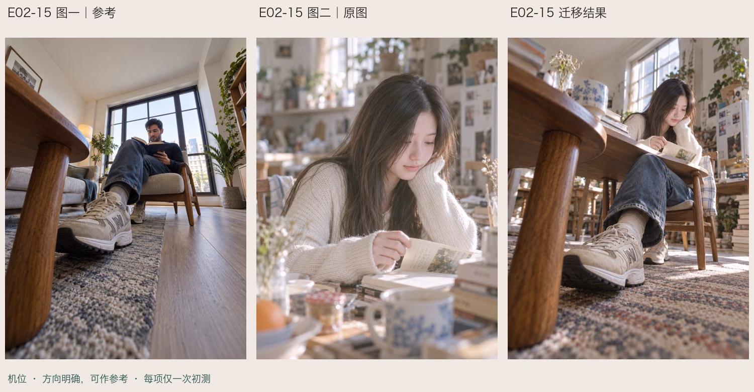 机位与构图迁移效果