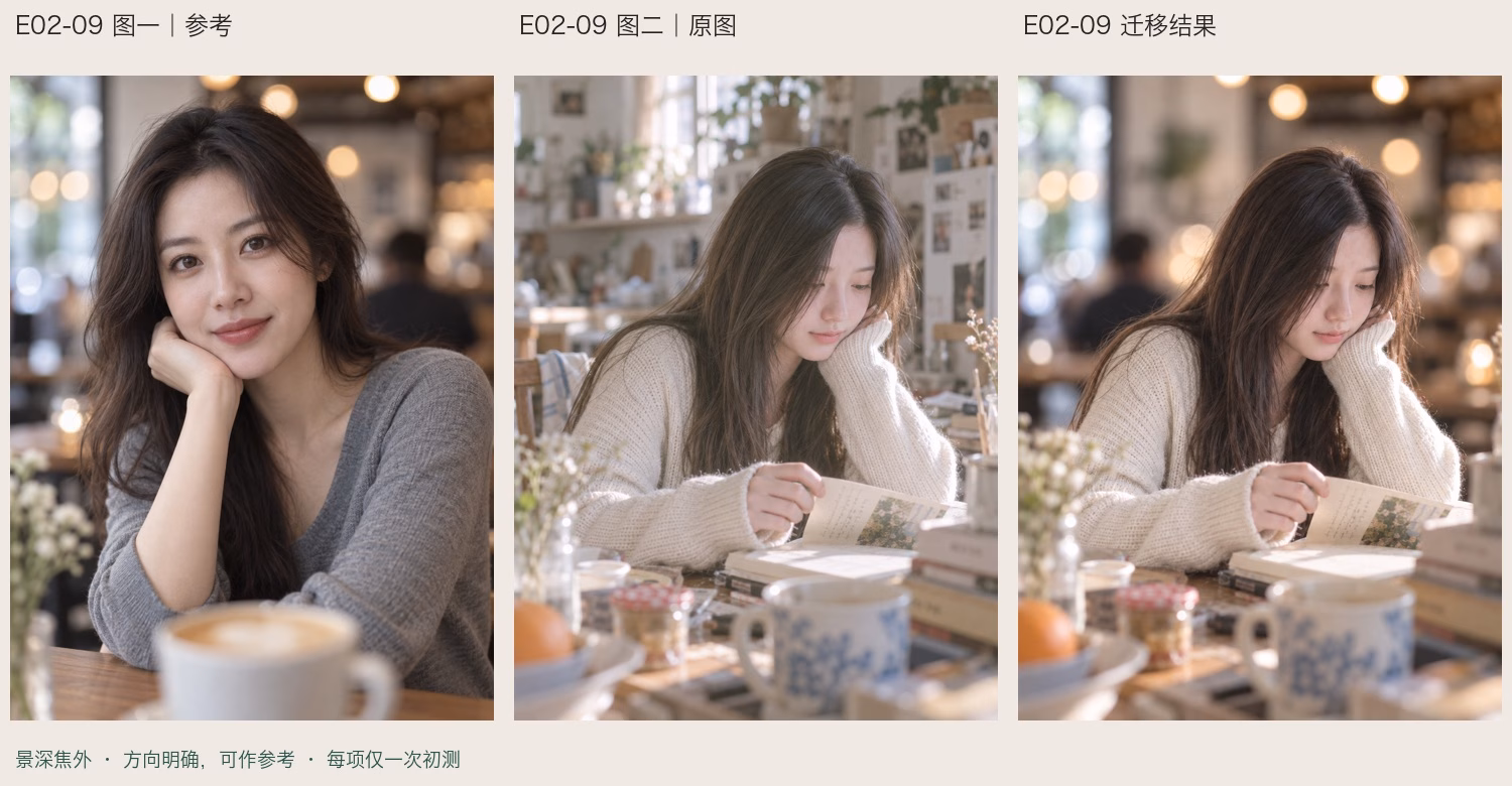 景深与焦外特征迁移效果
