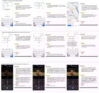 图 3: 三款应用的定性任务评估。这幅图展示了在 Google Maps、Gmail 和 Lightroom 上执行的三种不同任务的定性成果。它体现了 AppAgent 在不同应用场景中准确感知、推理和执行任务的能力。由于篇幅限制，部分非关键细节已被省略。