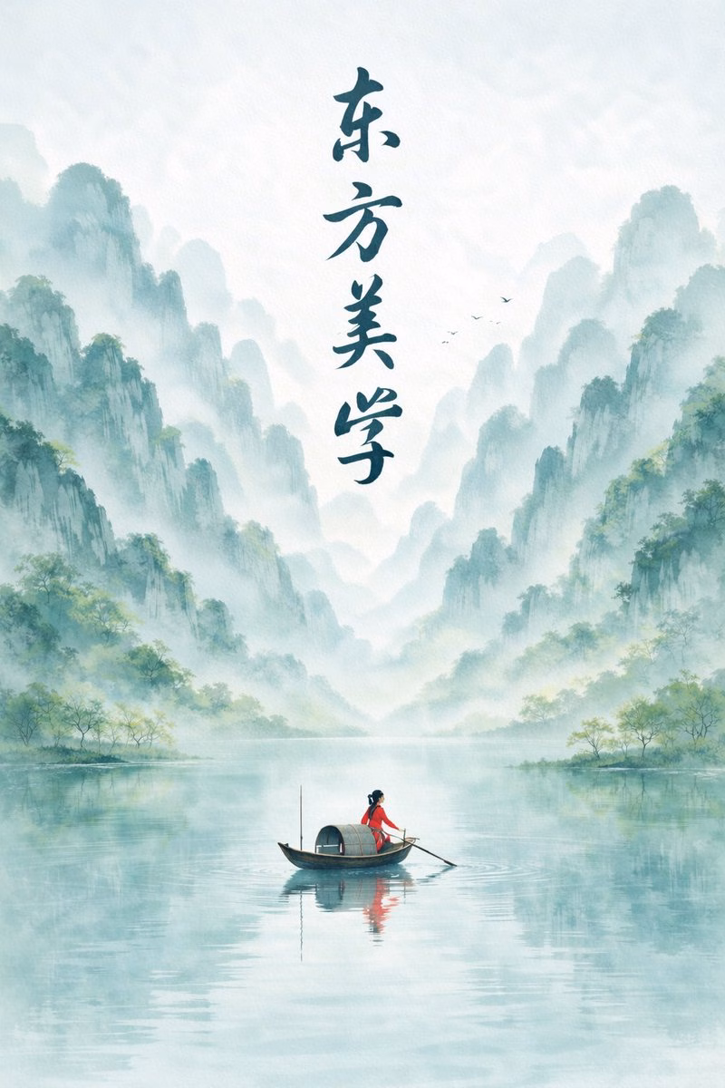 [AI生图咒语] 例223 – 春日禅意水墨群山海报