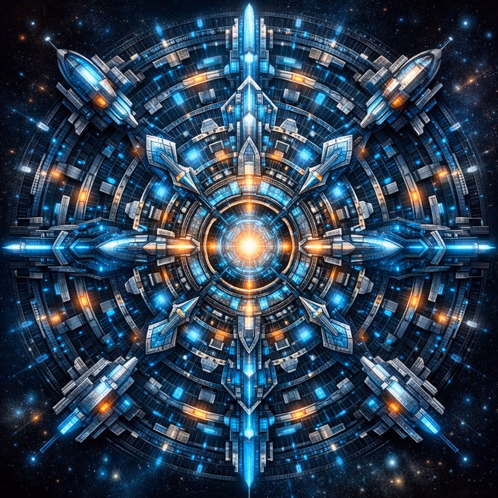 [AI生图咒语] 例281 – 赛博朋克科幻曼荼罗