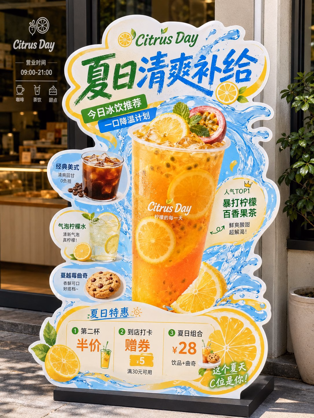[AI生图咒语] 例470 – 本地生活小店异形展架