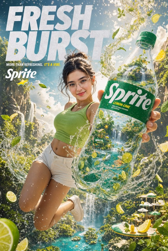Fresh Burst Sprite Ad Poster
